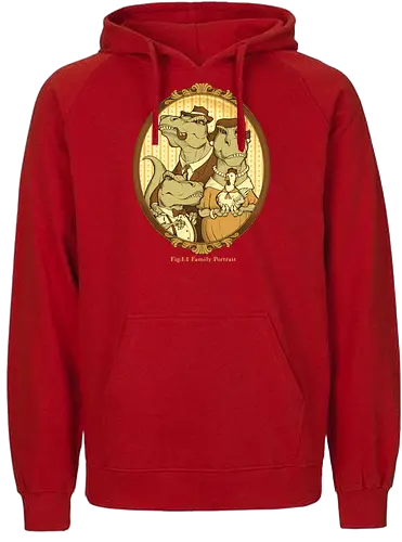 Family Portrait - dino, dinosaur, trex, tyrannosaurus, rex, dinosaurier, family, portrait, familie, chicken, huhn - Fairtrade Hoodie