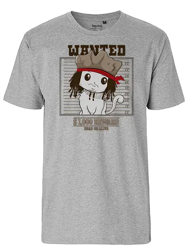 Wanted Cat - pirates, sparrow, cat, neko, katze - Fairtrade T-Shirt
