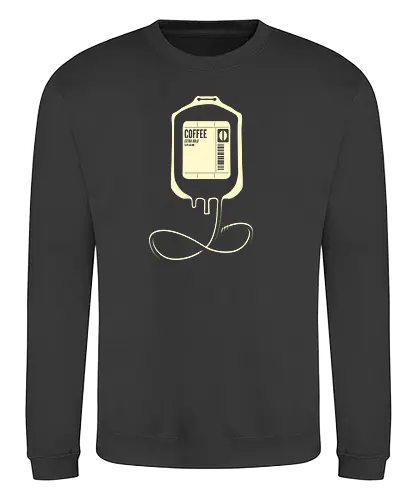 Coffee Transfusion - coffee, kaffee, transfusion, hot beverage, coffein, caffeine, koffein, müde, wach, tired, monday - Sweatshirt