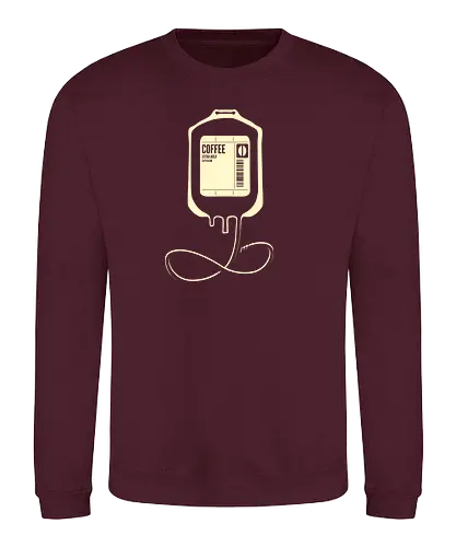Coffee Transfusion - coffee, kaffee, transfusion, hot beverage, coffein, caffeine, koffein, müde, wach, tired, monday - Sweatshirt