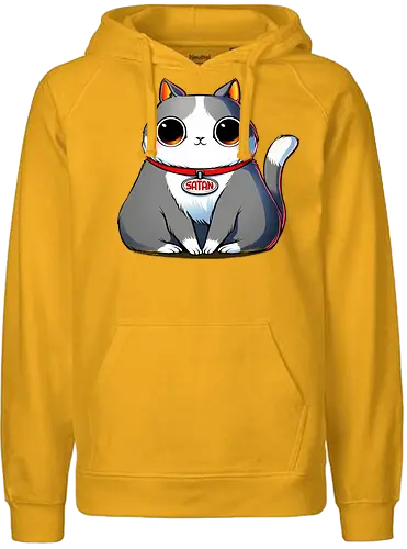 Satan - satan, devil, teufel, hell, hölle, demon, dämon, cat, katze, cute, süß, niedlich - Fairtrade Hoodie