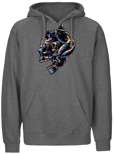 Sleepyhead - skull, cat, katze, death - Fairtrade Hoodie