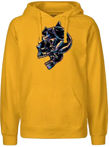 Sleepyhead - skull, cat, katze, death - Fairtrade Hoodie