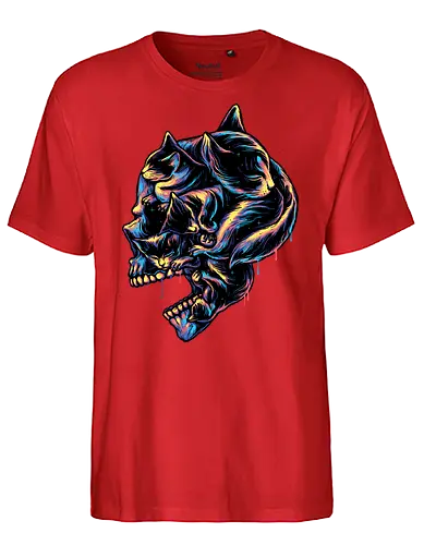 Sleepyhead - skull, cat, katze, death - Fairtrade T-Shirt