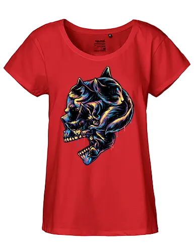 Sleepyhead - skull, cat, katze, death - Fairtrade Girl Shirt