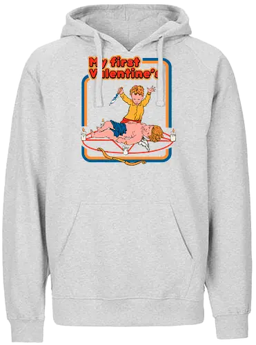 First Valentine's - fun, meme, Valentine, 70s, My First, Valentinstag - Fairtrade Hoodie