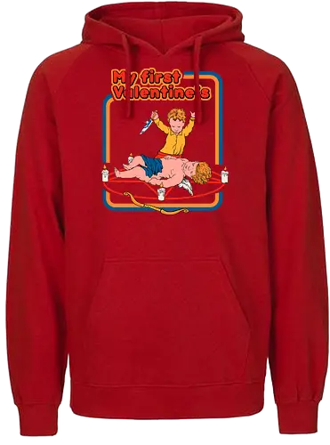 First Valentine's - fun, meme, Valentine, 70s, My First, Valentinstag - Fairtrade Hoodie