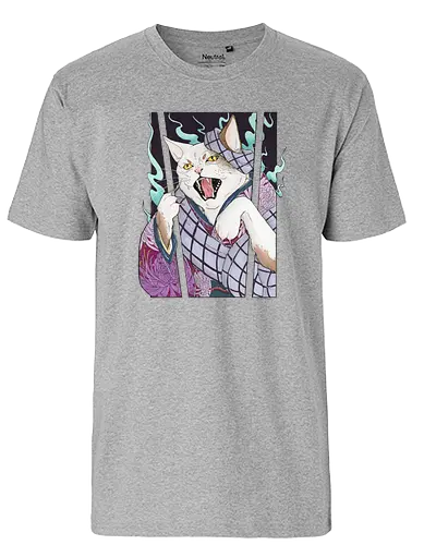 Bakeneko - cat, neko, samurai, yokai - Fairtrade T-Shirt