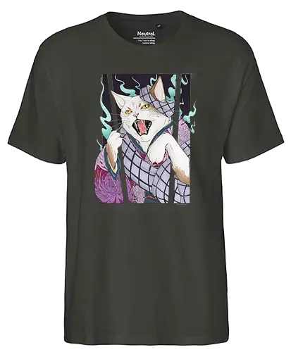 Bakeneko - cat, neko, samurai, yokai - Fairtrade T-Shirt