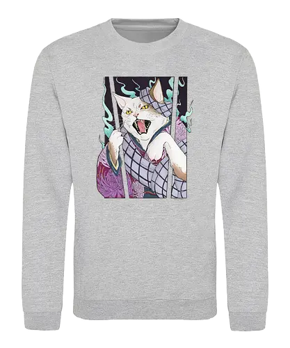 Bakeneko - cat, neko, samurai, yokai - Sweatshirt