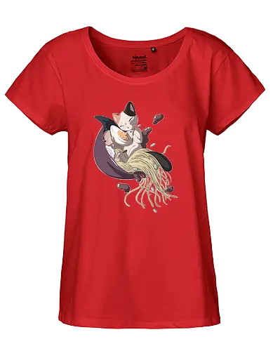 Ramen Kitty - ramen, noodle, nudel, katze, cat, neko, kitty, noodle soup, japan, food, essen, nippon - Fairtrade Girl Shirt