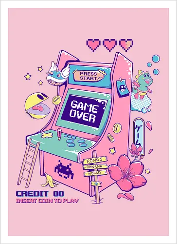 Retro Vibes - retro, gaming, retrogames, arcade - Artprint