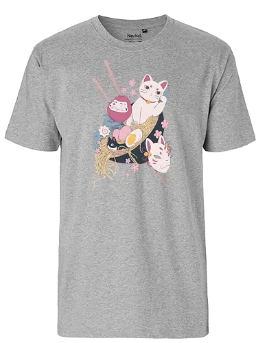 Lucky Bowl - ramen, japan, katze, neko, nippon, essen, food, cat, ting - Fairtrade T-Shirt