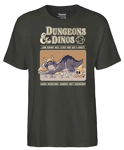 Dungeons & Dinos - dungeon, dino, pen and paper, rpg - Fairtrade T-Shirt