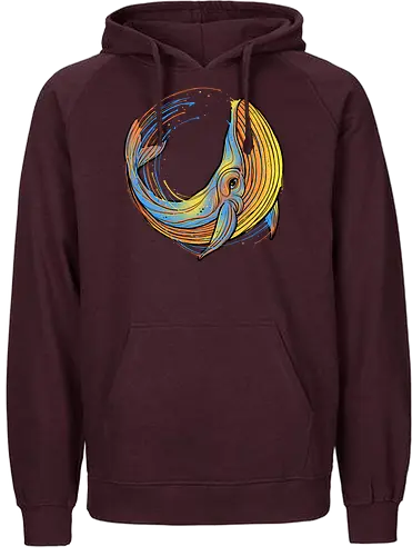 A colorful swim - whale, wal, meer, ocn, s - Fairtrade Hoodie