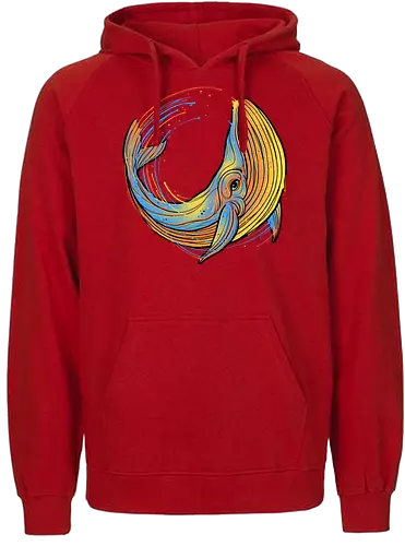 A colorful swim - whale, wal, meer, ocn, s - Fairtrade Hoodie