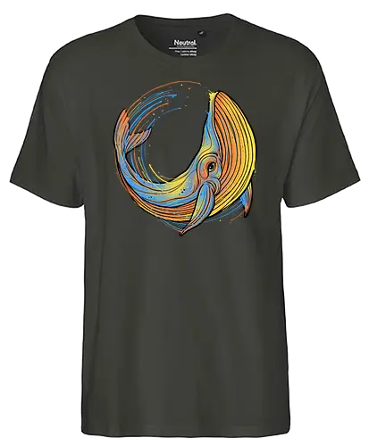 A colorful swim - whale, wal, meer, ocn, s - Fairtrade T-Shirt