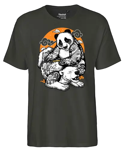 With pain comes strength - tattoo, panda, bär, eisbär, Ice Br, br - Fairtrade T-Shirt