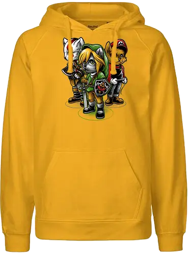 Choose your Hero - cat, katze, hero, videogames, gaming, mario, god - Fairtrade Hoodie