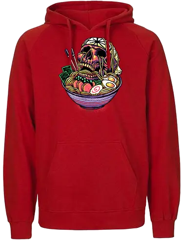 Death by Ramen - skull, ramen, skeleton, skelett, schädel, death - Fairtrade Hoodie