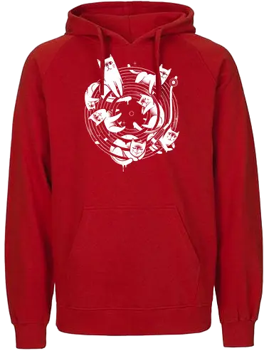 Meowsical - cat, katze, music, vinyl - Fairtrade Hoodie