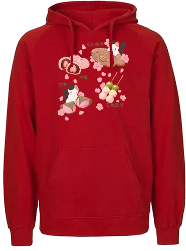 Spring Treats - japan, spring, daifuku, mochi, dango, taiyaki - Fairtrade Hoodie