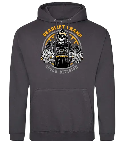 Deadlift Champ - gym, sensenmann, dark, katze, cat, reaper, fitness - Standard Hoodie