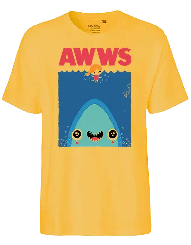 AWWS - aww, jaws, der weiße hai, horror, shark, cute, niedlich, süß, movie, hai - Fairtrade T-Shirt