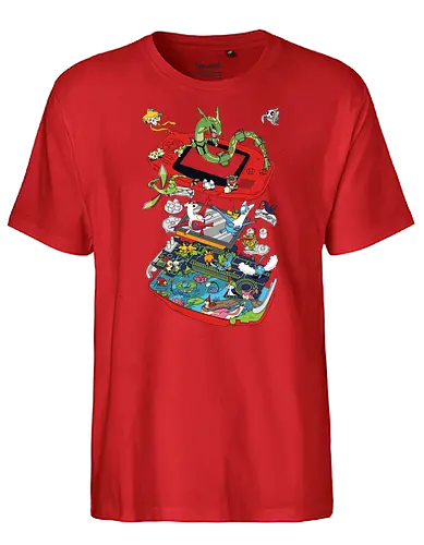 3rd Gen - handheld, console, classig gaming, ninja, anime, manga, shinobi, magazine, Frog - Fairtrade T-Shirt
