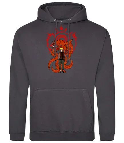 Cursed Hero - anime, manga, ninja, shinobi, 9 tailed fox, nine tails, kitsune - Standard Hoodie
