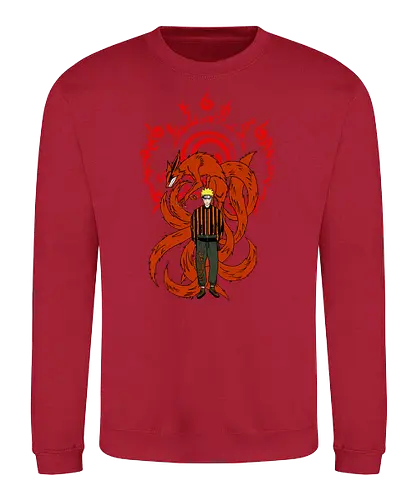 Cursed Hero - anime, manga, ninja, shinobi, 9 tailed fox, nine tails, kitsune - Sweatshirt