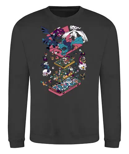 5th Gen - pocket, monster, handheld, black, white - Sweatshirt