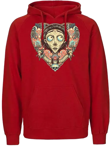 The Lovely Groom - groom, bride, corpse, horror, halloween, Sugar skull, Día de los Muertos - Fairtrade Hoodie