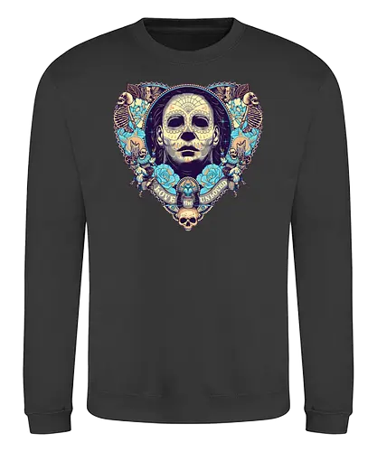 The Lovely Halloween - maske, myers, horror, halloween, slasher, Sugar skull, Día de los Muertos - Sweatshirt