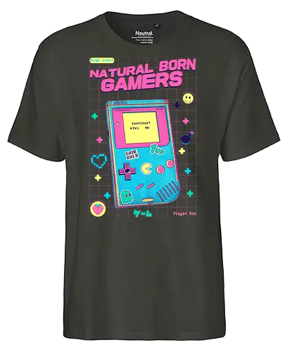 Natural Born Gamers - handheld, Childhood - Fairtrade T-Shirt