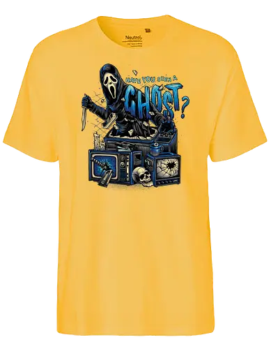 Seen a Ghost? - ghost, geist, maske, horror, horrormovie, scrm - Fairtrade T-Shirt