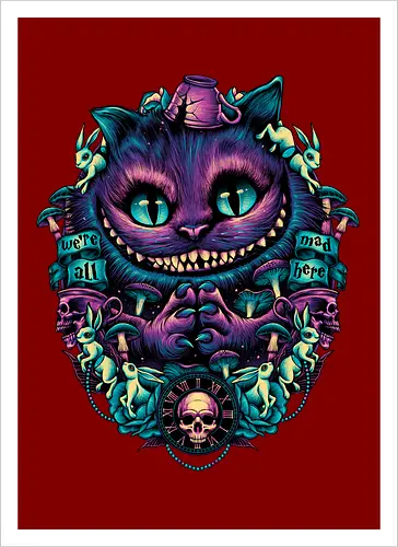 The Cat of Mischief - grinsekatze, cheshire cat, alice, wonderland, wunderland, lewis carroll - Artprint