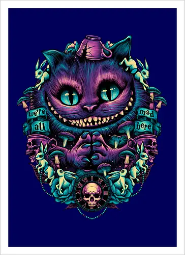 The Cat of Mischief - grinsekatze, cheshire cat, alice, wonderland, wunderland, lewis carroll - Artprint