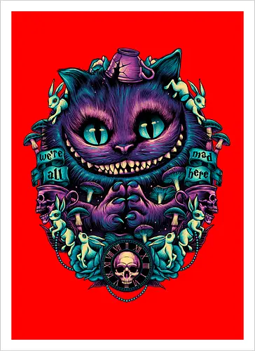 The Cat of Mischief - grinsekatze, cheshire cat, alice, wonderland, wunderland, lewis carroll - Artprint