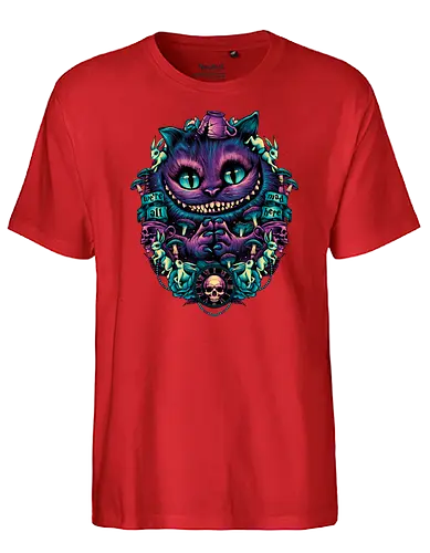 The Cat of Mischief - grinsekatze, cheshire cat, alice, wonderland, wunderland, lewis carroll - Fairtrade T-Shirt