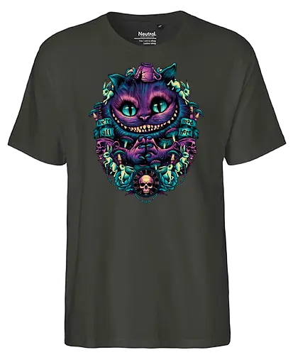 The Cat of Mischief - grinsekatze, cheshire cat, alice, wonderland, wunderland, lewis carroll - Fairtrade T-Shirt