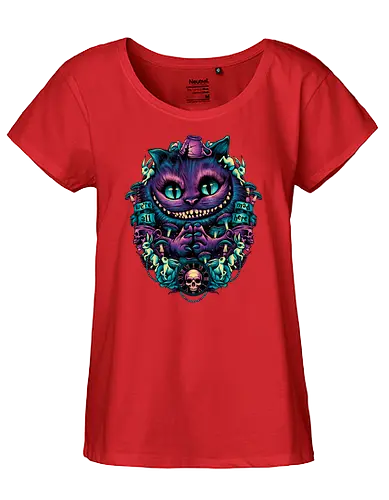 The Cat of Mischief - grinsekatze, cheshire cat, alice, wonderland, wunderland, lewis carroll - Fairtrade Girl Shirt