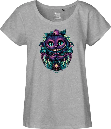 The Cat of Mischief - grinsekatze, cheshire cat, alice, wonderland, wunderland, lewis carroll - Fairtrade Girl Shirt