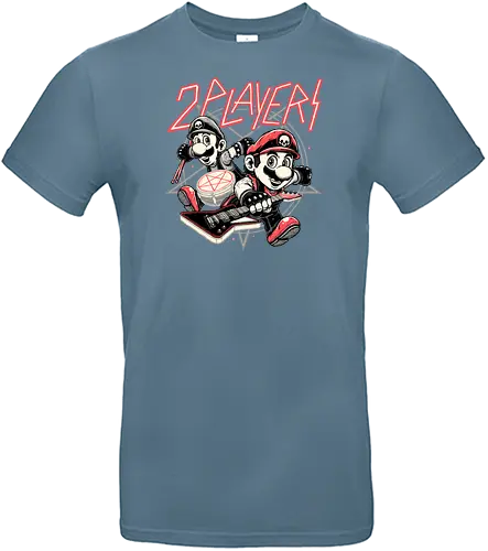 2 Players - player 2, mario, mashup, metal - Standard T-Shirt