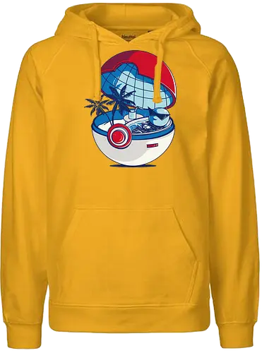 Blue Poke House - pocket, mon, gaming, anime, monster, ball, water, wasser, starter - Fairtrade Hoodie