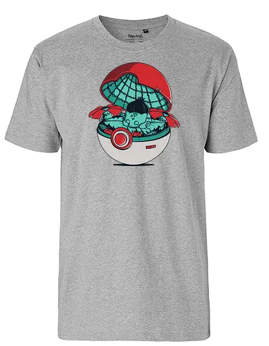 Green Poke House - pocket, mon, monster, gaming, anime, ball, retrogames, grass - Fairtrade T-Shirt