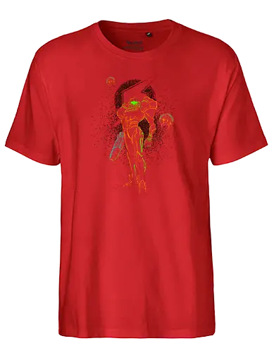 shadow of bounty hunter - Bounty Hunter, platformer, aliens, mother, classic games, retrogames, Bounty Huntervania - Fairtrade T-Shirt