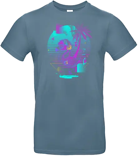 Wavy Flamingo - Flamingon, wave, 80s, Vaporwave - Standard T-Shirt