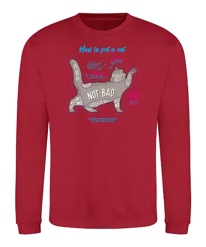 How to pet a cat - katze, cat, haustier, how to, kuscheln, streicheln, pet - Sweatshirt