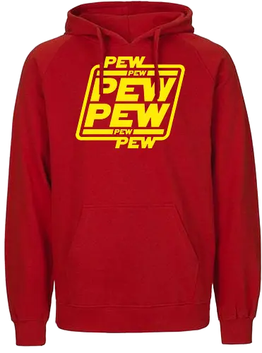 Pew Pew - space opera, pew, star, wars, scifi, science fiction, movie, film, logo - Fairtrade Hoodie